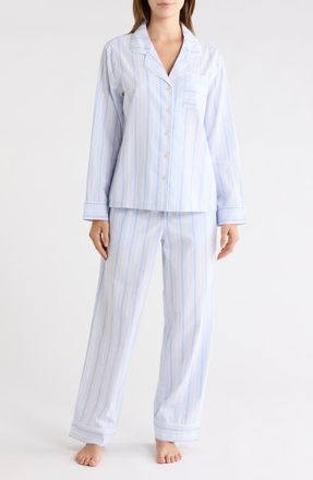Nordstrom Classic Cotton Pajamas in Blue Parker Stripe at Nordstrom, Size X-Small