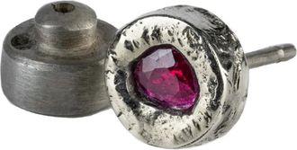 Parts Of Four Orecchino a bottone in argento sterling con rubino - Grigio