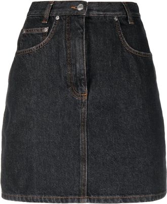 Moschino high-waist denim mini skirt - women - Cotton - M - Black