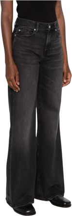 7 For All Mankind High Waisted Wide Leg Jeans - Dames - Loose Fit Jeans - Zwart - W29 - Denim - Jeans