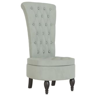 vidaXL Vidaxl - Sill&oacute;n De Respaldo Alto Con Botones Terciopelo Gris Claro