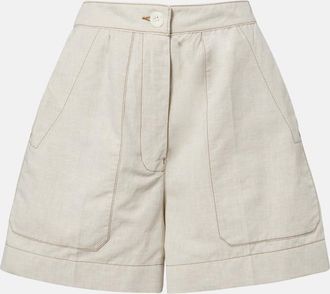 Prada Cotton and linen chambray shorts