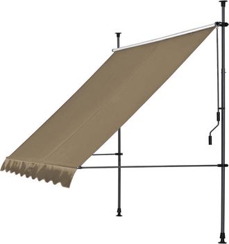 Quick-Star Klemmmarkise 300x130cm Beige Balkonmarkise Sonnenschutz Terrassen&uuml;berdachung H&ouml;henverstellbar Von 200-290cm Markise Balkon Ohne Bohren