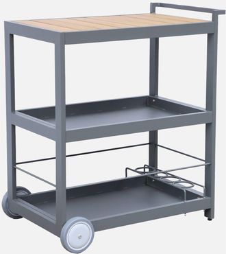 Sweeek Sweeek - Carrello da cucina in alluminio con ruote e maniglia, 84cm