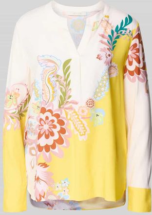 Herzen&rsquo;s Angelegenheit Regular Fit Bluse aus Seide-Elasthan-Mix mit Allover-Look in GELB, Gr&ouml;&szlig;e 34