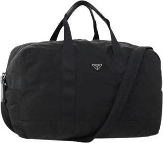 Prada Pre-owned Vintage Nylon Boston Bag - Dames - Vintage Weekendtas - Zwart - ONE Size - Nylon - Vintage