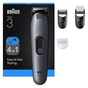 Braun Cortapelo Braun Aio3500 4 En 1 2 Cabezales Recargable Para Cabello Y Barba Gris