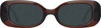 Linda Farrow LOLA LFL1117 C8 Womens Sunglasses Brown Size 52
