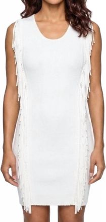 Rebecca Minkoff Bailando Fringe Dress In 3331 Chalk
