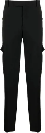 Alexander McQueen Alexander McQueen, Slim-fit Trousers, male, Black, Size: XL Tapered-Leg Military Cargo Trousers