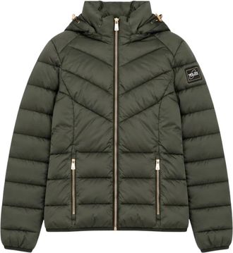 Yes-Zee Gewatteerde Jas - Dames - Winterjassen - Groen - M - Polyester - Jassen