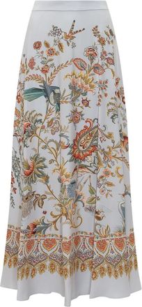 Etro White Printed Maxi Skirt