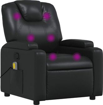 vidaXL Vidaxl - Sill&oacute;n De Masaje Reclinable Cuero Sint&eacute;tico Negro