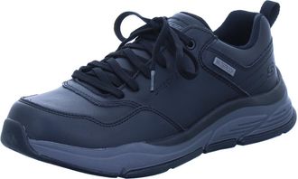 Skechers Bengao - Hombre Mens Sneakers, Black Gray Waterproof Leather, 9.5 UK