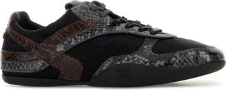 Miu Miu Womens Multicolor Fabric And Leather Sneakers Nero+ardesia