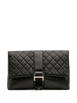 Chanel 2017-2018 CC Quilted Lambskin Grip clutch bag - women - Lambskin - One Size - Black