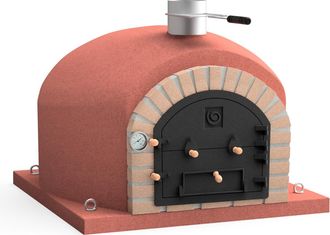 Movelar Horno De Le&ntilde;a Exterior De Obra Vesuvius (burdeos - 100 X 100 X 77 Cm) - Horno Exterior Tradicional, Aislado Con Corcho, 3 Mantas Cer&aacute;micas, Ideal Para