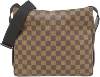 Louis Vuitton Pre-owned Cross Body Bags, male, Brown, Size: ONE SIZE Pre-owned Naviglio Damier Shoulder Bag