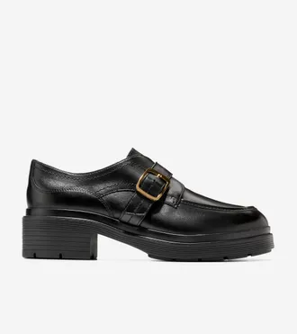 Cole Haan Womens Carlitta Monk Strap Lug Oxford Shoes - Black Size 5.5