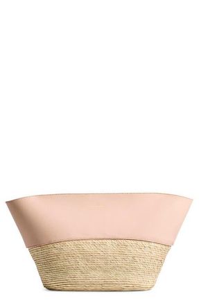 Altuzarra Leather & Straw Basket Clutch in Pale Blush at Nordstrom