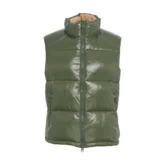 Save The Duck Vests, male, Green, Size: S Green Waistcoat with Plumtech Insulation