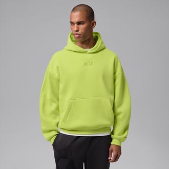 Nike Jordan Mens Jordan Brooklyn Fleece Oversized Pullover Hoodie in Green | IV7367-389