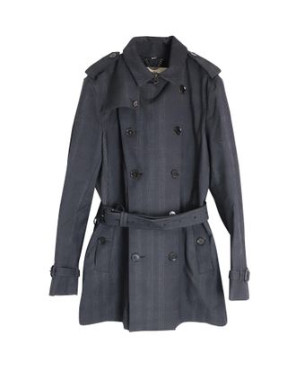 Burberry Burberry Double-Breasted Coat in Grey Cotton