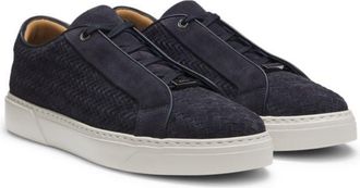 BOSS Gary trainers with woven suede uppers