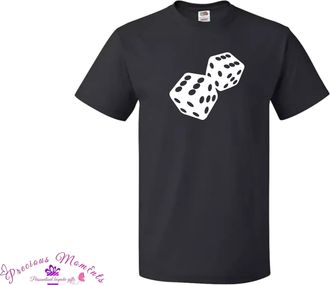 Generic Mens Game DICE T-Shirt 100% Cotton Regular Fit Men Gift White Black Grey Casino Game Streetwear Casual (as8, Alpha, s, Regular, Regular, Black)
