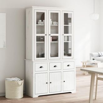 Berkfield Home Highborad BODO White 115.5x43x200.5 cm Solid Wood Pine
