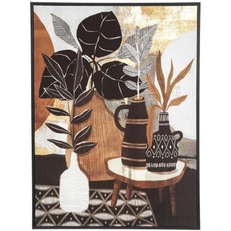 Atmosphera Lienzo Enmarcado Planta - Madera - 58x78 Cm - Atmosphera Cr&eacute;ateur DInt&eacute;rieur