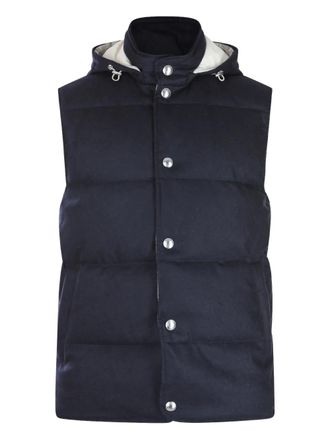 Eleventy quilted-pattern gilet - men - Elastane/Wool/Cashmere - 52 - Blue