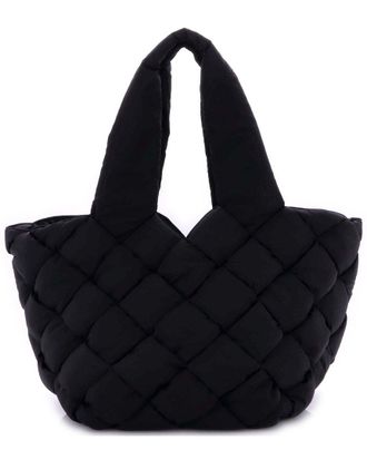Bottega Veneta Black Intrecciato Nylon Cassette Paper Tote (Authentic Pre- Loved)