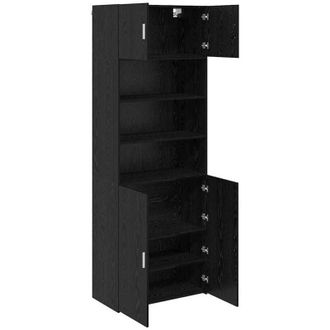 vidaXL Armario de almacenamiento Roble Negro 80 x 42,5 x 225 cm vidaXL