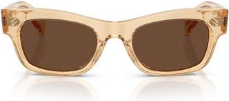 Oliver Peoples 51mm Sonia Polarized Pillow Sunglasses in Champagne /Terra Polar at Nordstrom