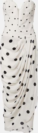 Adriana Degreas Vestido bustier con lunares drapeado