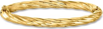Ross-Simons Italian 6mm 18kt Gold Over Sterling Twisted Bangle Bracelet