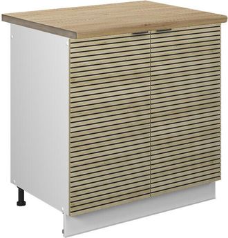 Vicco Armario Bajo Para Fregadero Fame-line, Panel De Roble, 80 Cm, Et Roble