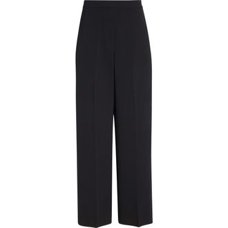 St. John Maddie Stretch Wide Leg Pants in Black at Nordstrom, Size 14