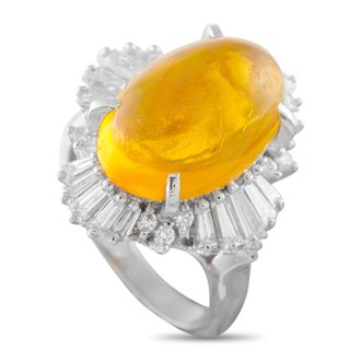 Luxury Bazaar Platinum 1.45ct Diamond and Opal Ring MF43-052126