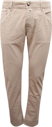 Jacob Cohen Nick Slim Fluweel Broek - Heren - Slim Fit Broeken - Beige - W34 - Katoen - Broeken