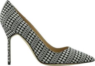 Manolo Blahnik Black and Silver BB Geometric Pumps Size 40