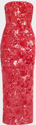 Helsi Leslie Strapless Sequin Column Gown