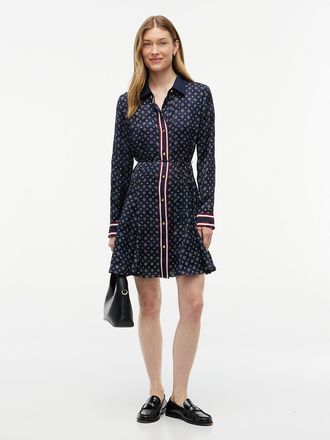Tommy Hilfiger Womens Foulard Mini Shirtdress - Foulard Blue - 10
