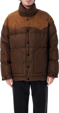 Ami Quilted Suede-Insert Down Jacket