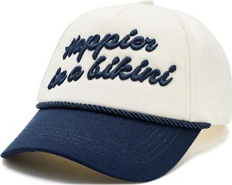 L*Space Newport Womens Hat Traditional Womens Hats Midnight/Cream, Cotton