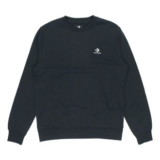 Converse Mens Converse Casual Sports Logo Round Neck Pullover Dark Black 10020345-A01