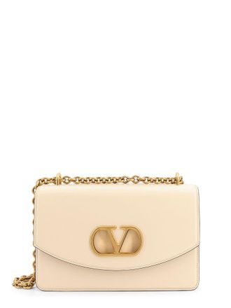 Valentino Garavani Vain Leather Shoulder Bag With Vlogo Signature Detail-Donna