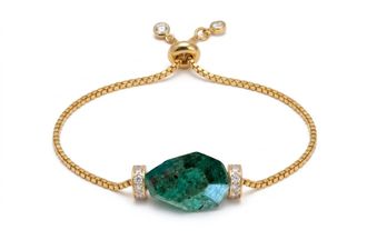 Liv Oliver 18k gold turquoise Adjustable bracelet