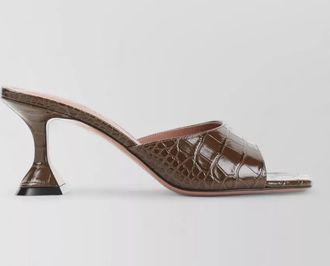 Amina Muaddi leather crocodile-effect lupita 70 mules